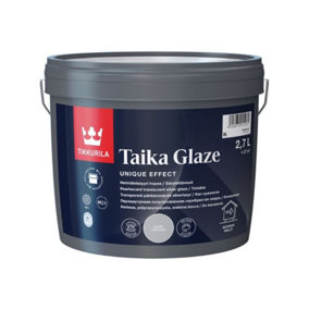 Tikkurila Taika Pearl Glaze - Special Effect, Semi-Transparent Silver Glaze - Shimmering, Pearlescent Finish - 3 Litres