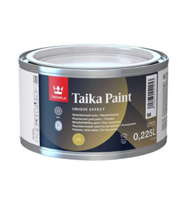 Tikkurila Taika Pearl Paint - Special Effect, Gold Pearlescent Paint -  High Opacity - 0.25 Litre