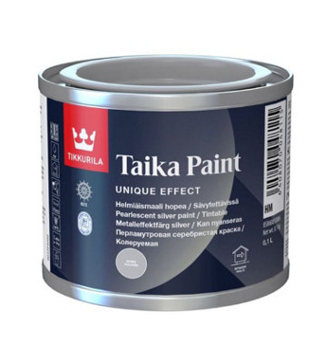 Tikkurila Taika Pearl Paint - Special Effect, Silver Pearlescent Paint -  High Opacity - 100ml
