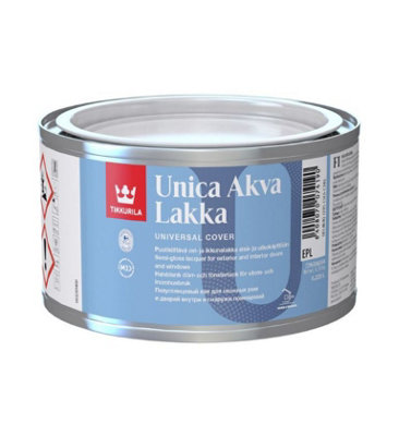 Tikkurila Unica Akva Lacquer - Semi-Gloss Lacquer For Interior & Exterior Wooden Surfaces - 0.25 Litre