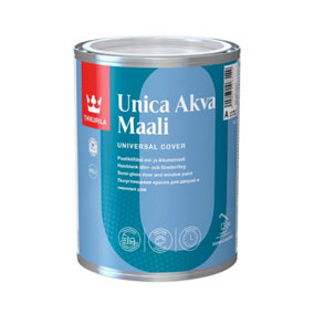 Tikkurila Unica Akva - Semi-Gloss Acrylic Paint For Wood & Metal (Water-Based) - 1 Litre
