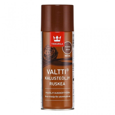 Tikkurila Vallti Furniture Oil - Solvent-Based, Ready To Use Oil For Exterior Wooden Furniture (Brown) - 0.4 Litres