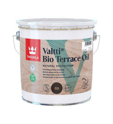 Tikkurila Valtti Bio Terrace Oil - Bio Based, High-Performance Wood Oil  (UV & Weather Protection) - Brown - 3 Litres