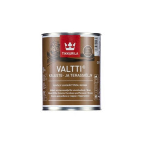 Tikkurila Valtti Furniture & Decking Oil - UV & Weather-Resistant - Black (Solvent-Based) - 1 Litre
