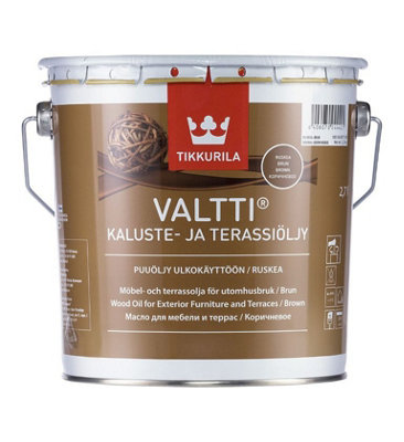 Tikkurila Valtti Furniture & Decking Oil - UV & Weather-Resistant - Black (Solvent-Based) - 3 Litres