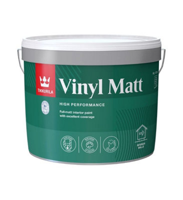 Tikkurila Vinyl Matt - High Performance Full Matt Emulsion Paint For Interior Walls & Ceilings - 10 Litres