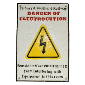 Tilbury & Southend Railway Danger of Electrocution Sign Plaque Wall Train