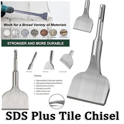Tile Chisel SDS Plus Chisel Masonry Concrete Set Tile Removal Drill ...