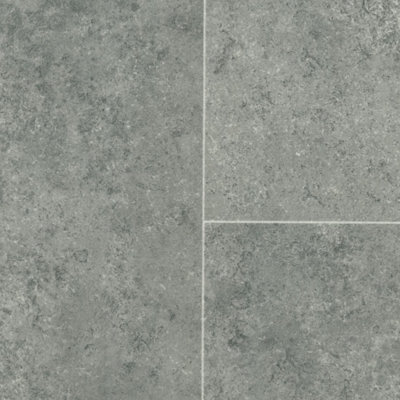 Tile Effect Grey Anti-Slip Vinyl Flooring For LivingRoom, Kitchen,3.8mm Thick Cushion Backed Vinyl -3m(9'9") X 4m(13'1")-12m² Price Comparisons | Compare The Build