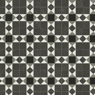 Tile Effect Grey Vinyl Flooring, Anti-Slip Contract Commercial Heavy-Duty Vinyl Flooring with 3.5mm Thick-3m(9'9") X 2m(6'6")-6m²