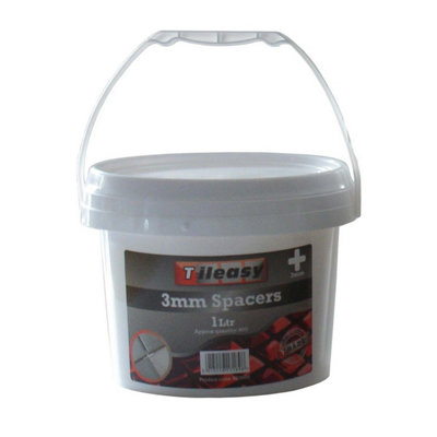 Tileasy 1 Litre Tub of 3mm Tile Spacers (Approx 900 Spacers)