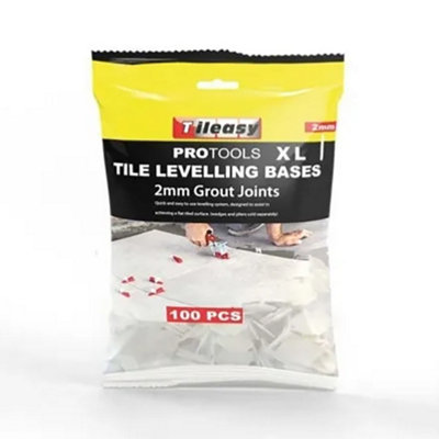Tileasy 2mm Outdoor Slab Tile Levelling Spacer Bases Pack of 100