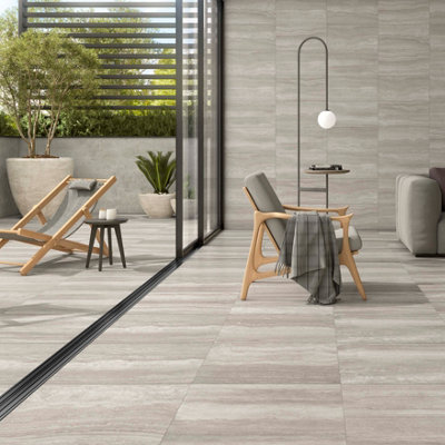 Tiles360 Arrow Pearl Outdoor Tile Paving Slabs Porcelain, Pack of 30 (10.8m2), (L)600mm (W)600mm