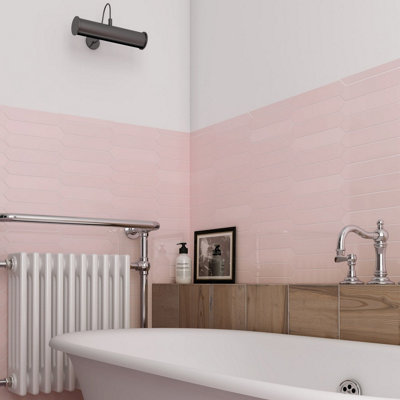 Tiles360 Delilah Pink Pointed Arrow Tile Ceramic Wall Tiles Gloss Pack ...