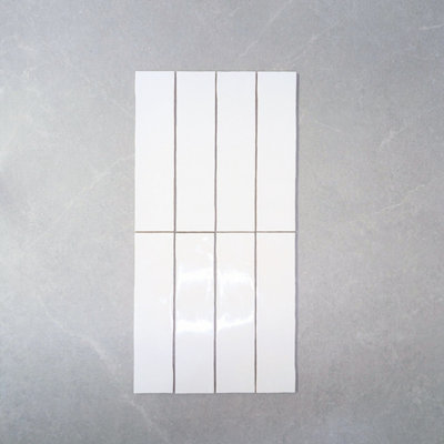 Tiles360 Homestead Cottage White Ceramic Wall Tiles, Pack of 44, (L)300mm (W)75mm