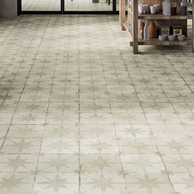 Tiles360 North Star Patterned Floor Tile Ceramic Pack of 20 Tiles (4m2 ...