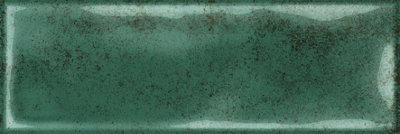 Tiles360 Splash Dark Green Ceramic Brick Shape Wall Tile, Pack of 32, (L)300mm (W)100mm