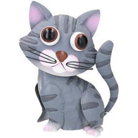Tilly the Tabby Cat Bobble Buddie Metal Sculpture Indoor/Outdoor Ornament