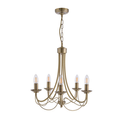 Tilney 5 Light Candle Chandelier Antique Brass