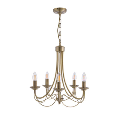 Tilney 5 Light Candle Chandelier Antique Brass