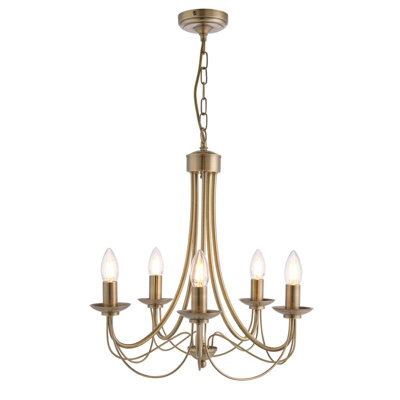 Tilney 5 Light Candle Chandelier Antique Brass - 5