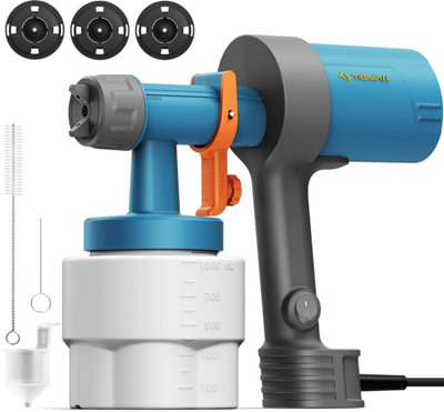 Tilswall Shark600 HVLP Lighter Spray Gun Blue Beginner 3 Nozzles 3 ...