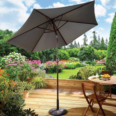 Tilting parasol with adjustable tilt & crank. UV protection, sturdy & weather-resistant. Easy to store. 2m Grey