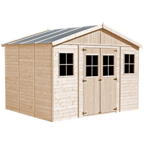 TIMBELA Tongue and Groove Wooden Garden Shed 14x11 ft/12m2 - FSC certified - M331