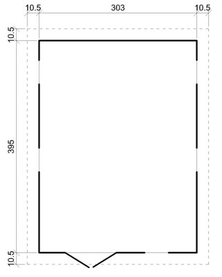 TIMBELA Wooden Garden Shed 11x14 ft /12m2 - FSC certified - M336