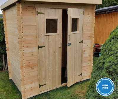 TIMBELA Wooden Garden Shed 6x4 ft 2.22 m2 - FSC certified wood - M311