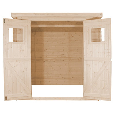 TIMBELA Wooden Garden Shed 6x6 ft  - 3.5 m2 - FSC certified wood - M309