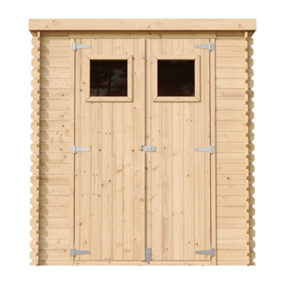 TIMBELA Wooden Garden Shed 6x6 ft  - 3.5 m2 - FSC certified wood - M309