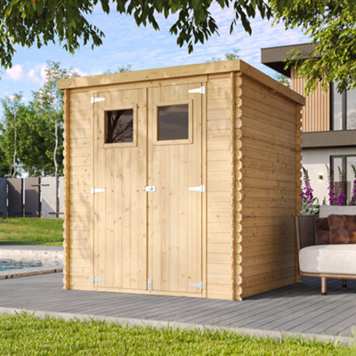 TIMBELA Wooden Garden Shed 6x6 ft  - 3.5 m2 - FSC certified wood - M309