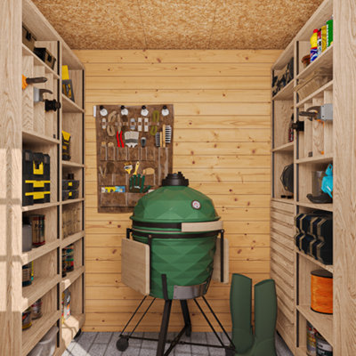 TIMBELA Wooden Garden Shed 6x6 ft  - 3.5 m2 - FSC certified wood - M309
