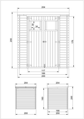TIMBELA Wooden Garden Shed 6x6 ft  - 3.5 m2 - FSC certified wood - M309