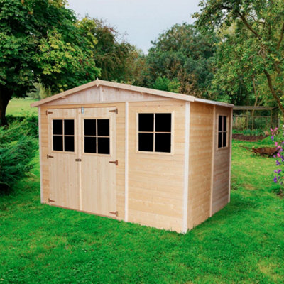 TIMBELA Wooden Garden Shed W11 x L7ft - FSC certified wood - M334