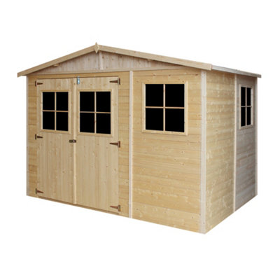 TIMBELA Wooden Garden Shed W11 x L7ft - FSC certified wood - M334