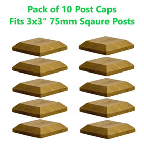 Timber Fence Post Cap 100 x 100mm (Pack of 10) Colour Green - Fits 3 x 3" Square Posts ( Free Delivery )