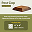 Timber Fence Post Cap 120 x 120mm (Pack of 10) Brown Colour - Fits 4 x 4" Square Posts (Free Delivery)