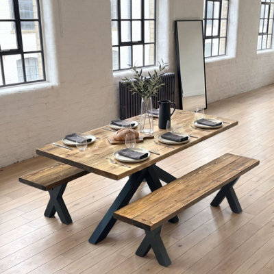 Timber Foundry Monsal Spider Leg Dining Table Clear Finish Solid Pine ...
