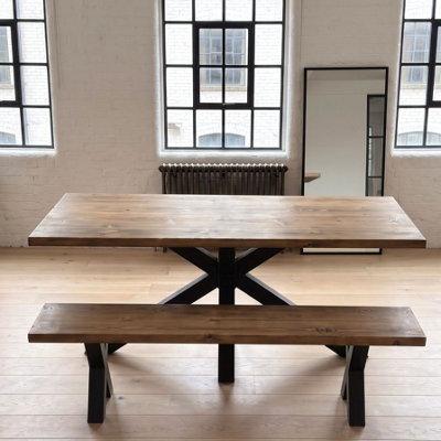 Timber Foundry Monsal Spider Leg Dining Table Clear Finish Solid Pine ...