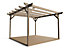 Timber Pergola and Decking Complete DIY Kit, Chamfered design (3m x 3m, Rustic brown finish)