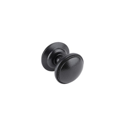 Timber Series Decorative Round Door Knob - Antique Black