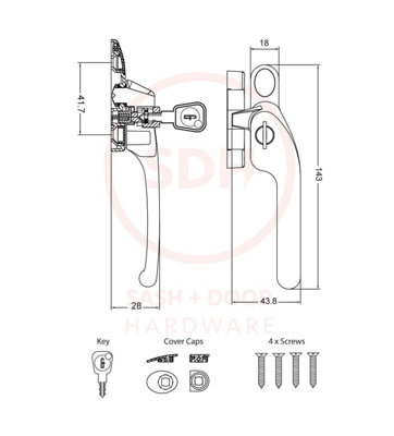 Timber Series Guru Cranked Locking Window Fastener - Antique Black ...