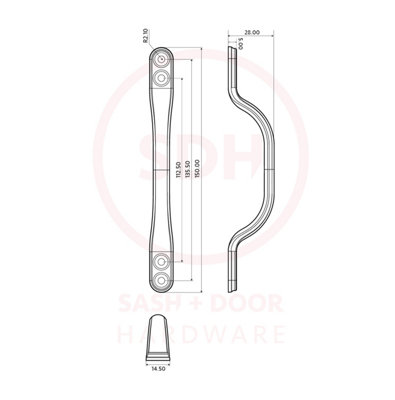 Timber Series Sash Window Bow Handle (150mm) - Hardex Graphite