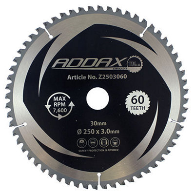 Timco - 0 Degree Mitre Saw Blade (Size 250 x 30 x 60T - 1 Each)