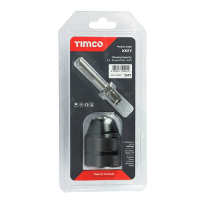 TIMCO 1/2" Keyless Chuck & SDS Plus Adaptor Set - 1/2" - 4