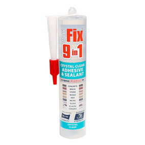 Timco - 9 in 1 Adhesive & Sealant - Crystal Clear (Size 290ml - 1 Each)