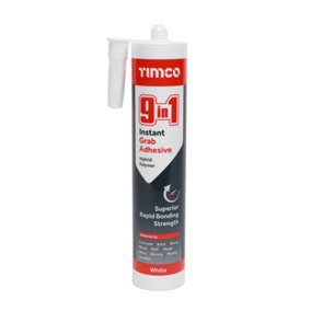 Timco - 9 in 1 Instant Grab Adhesive - White (Size 290ml - 1 Each)