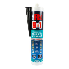 Timco - 9 in 1 Universal Adhesive & Sealant - Black (Size 290ml - 1 Each)